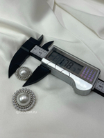 Пуговицы серебро с жемчугом и косичкой