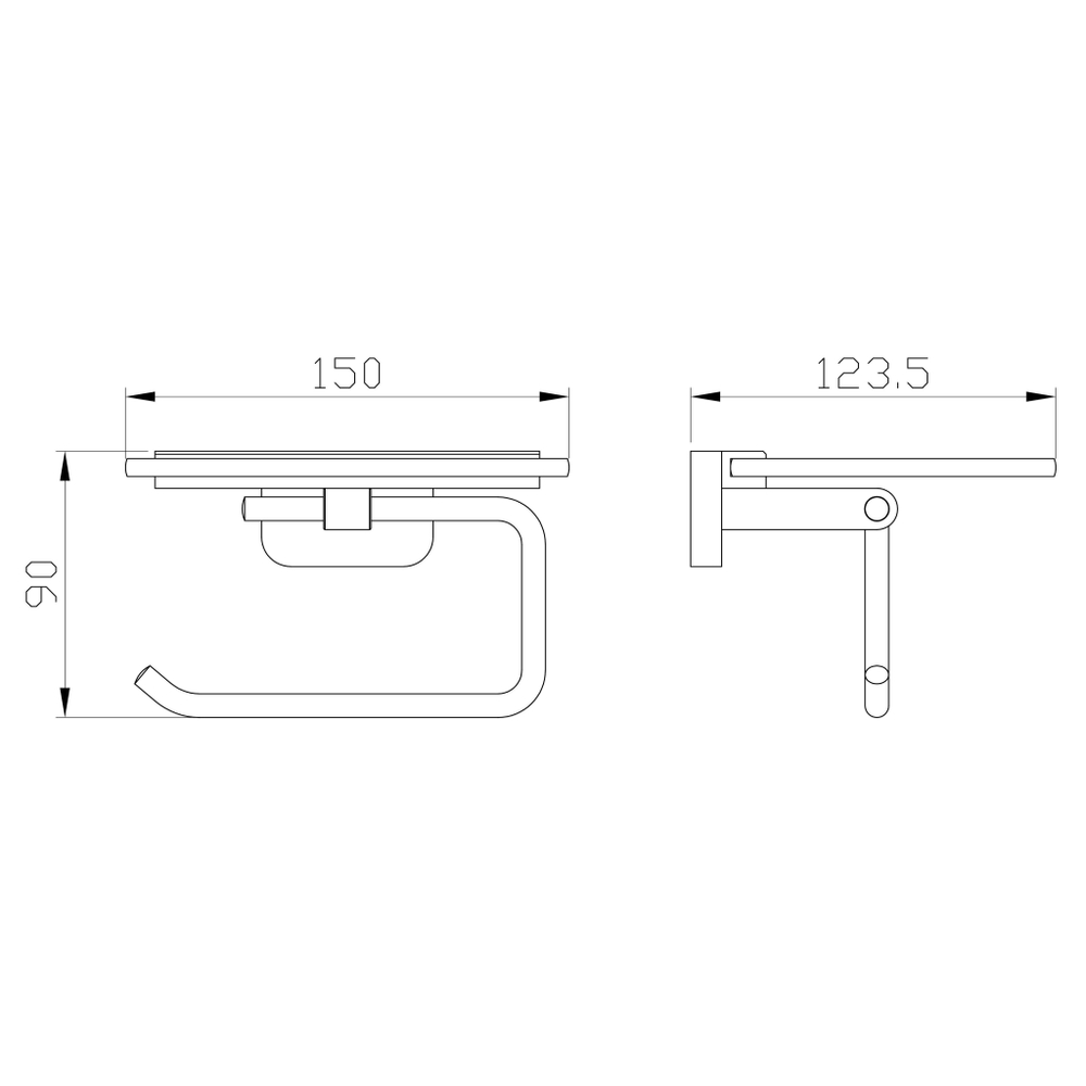 Держатель для туалетной бумаги с полкой WONZON & WOGHAND GRAFFITY, Брашированный никель (WW-9326-BN)