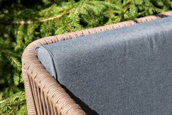 "Канны" лаунж-зона 4-местная из роупа со столиком "Канны" (серый гранит), основание дуб, роуп коричневый