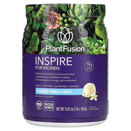 PlantFusion, Inspire for Women, сливочная ваниль, 450 г (1 фунт)