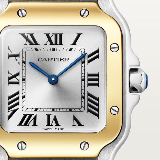 Часы Cartier Santos de Cartier в стальном корпусе с желтым золотом