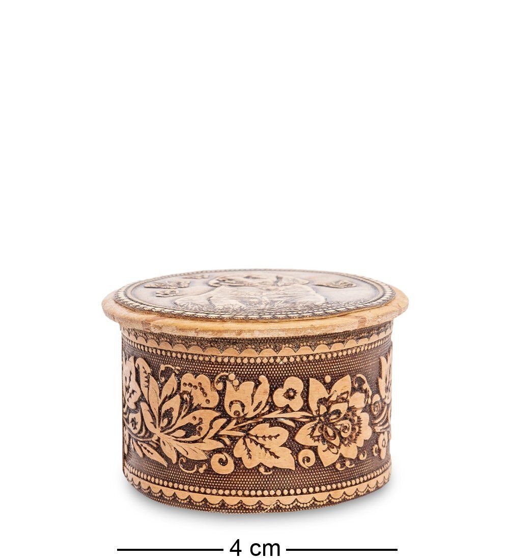 Народные промыслы BST-128/ 1 Шкатулка «Щенок» мал. (береста)