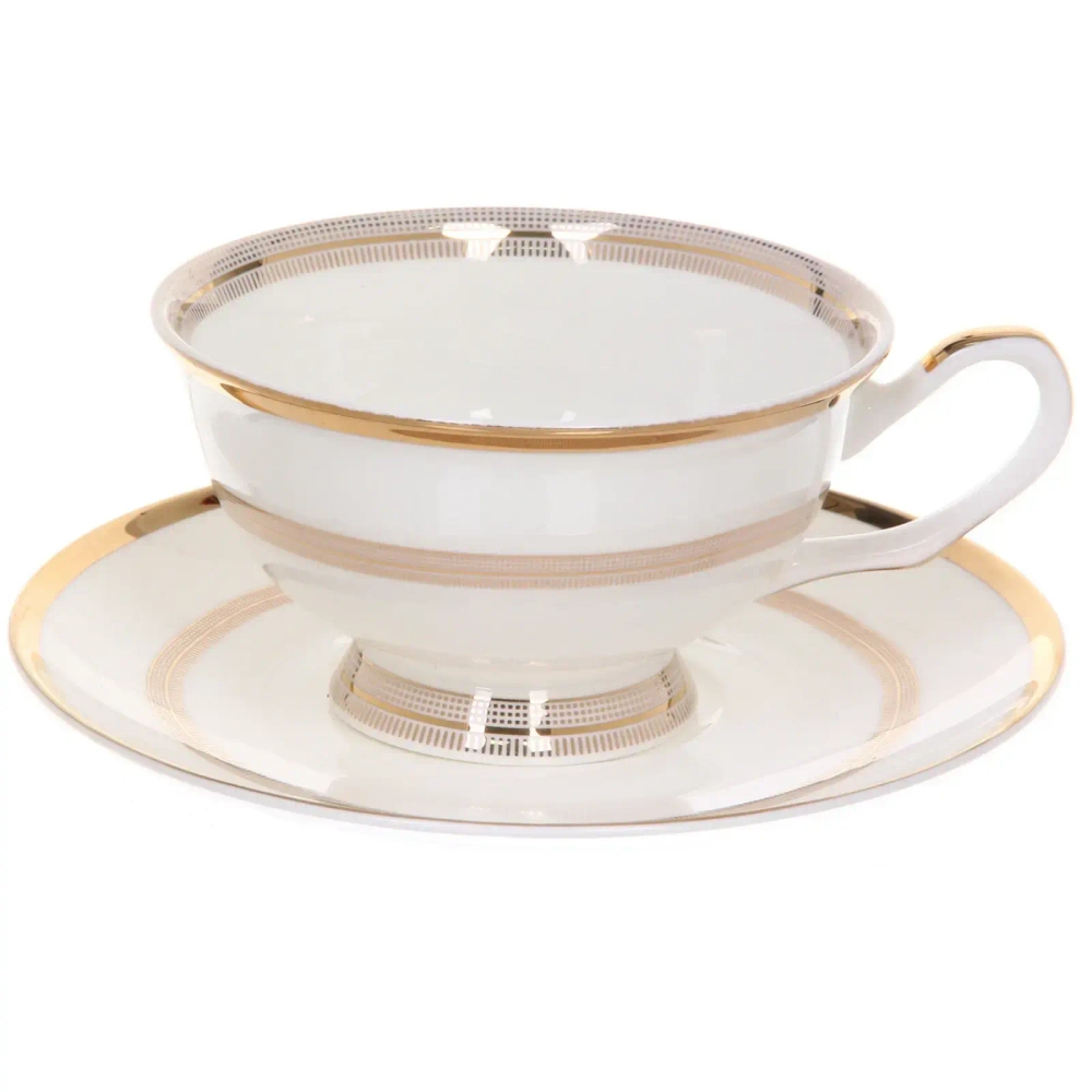 Чайная пара «Royal classic» (кружка 200мл +блюдце) Золотая классика, в подарочной коробке