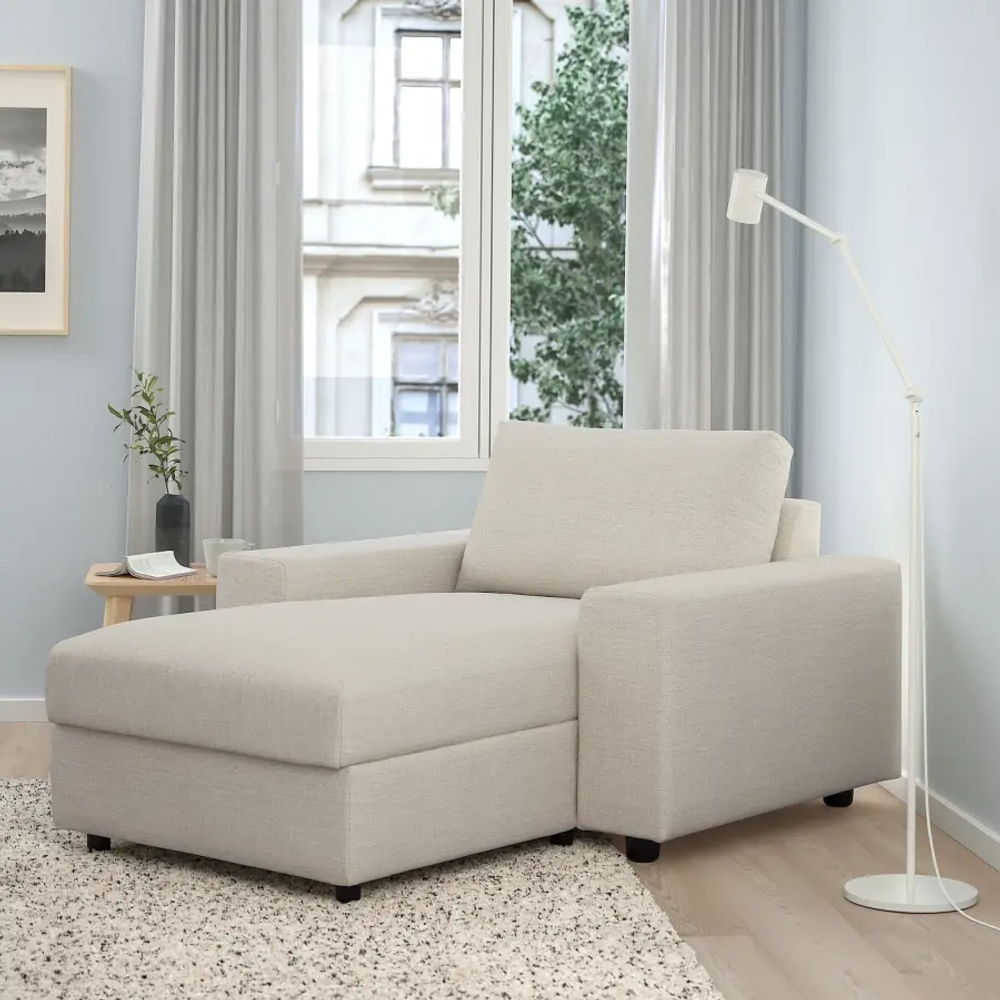 Кресло-шезлонг - IKEA VIMLE/ВИМЛЕ ИКЕА, 65х164х125 см, белый