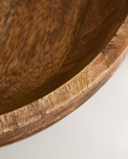 ZARA HOME САЛАТНИЦА ИЗ ДРЕВЕСИНЫ МАНГО, СВЕТЛО-БЕЖЕВЫЙ