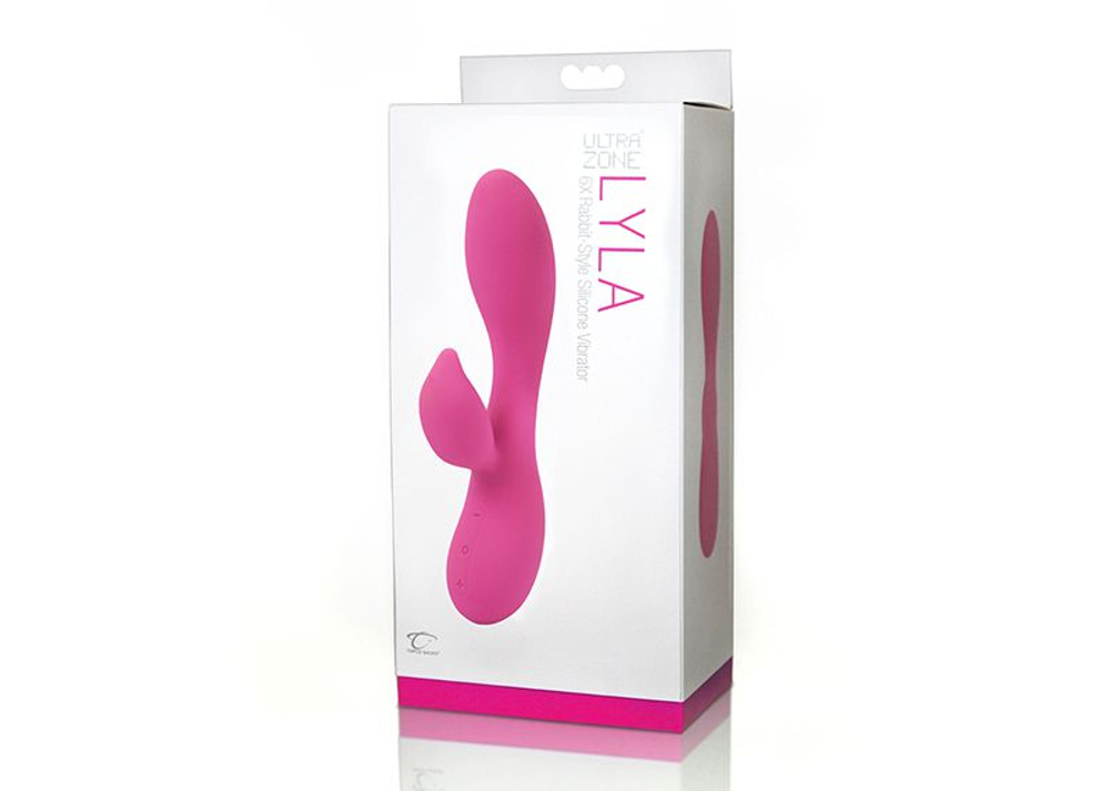 Розовый вибромассажер Lyla 6x Rabbit-Style со стимуляцией клитора - 17,8 см. (Цвет: розовый)