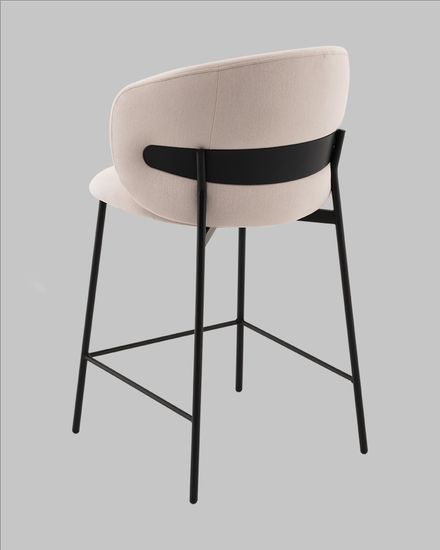 Стул полубарный Блейз велюр молочный