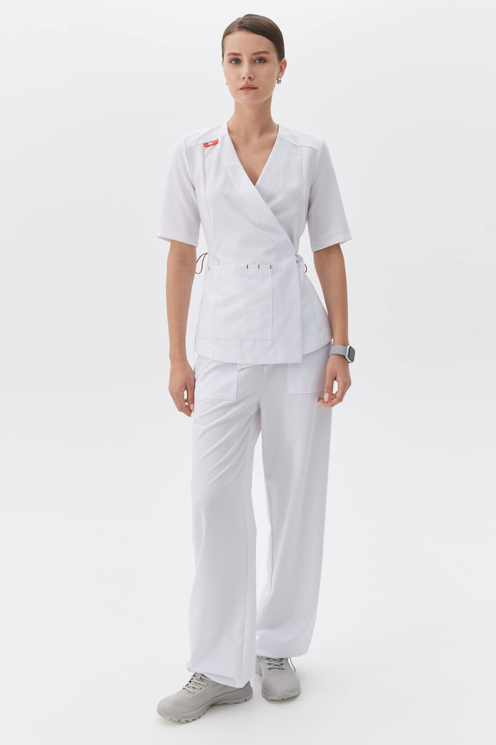 Топ с запахом медицинский женский Йошо, белый