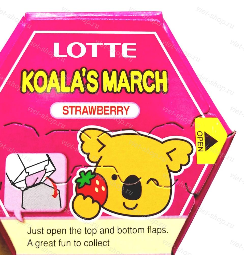 Печенье Koala&#39;s March Strawberry, Корея, 37 гр.