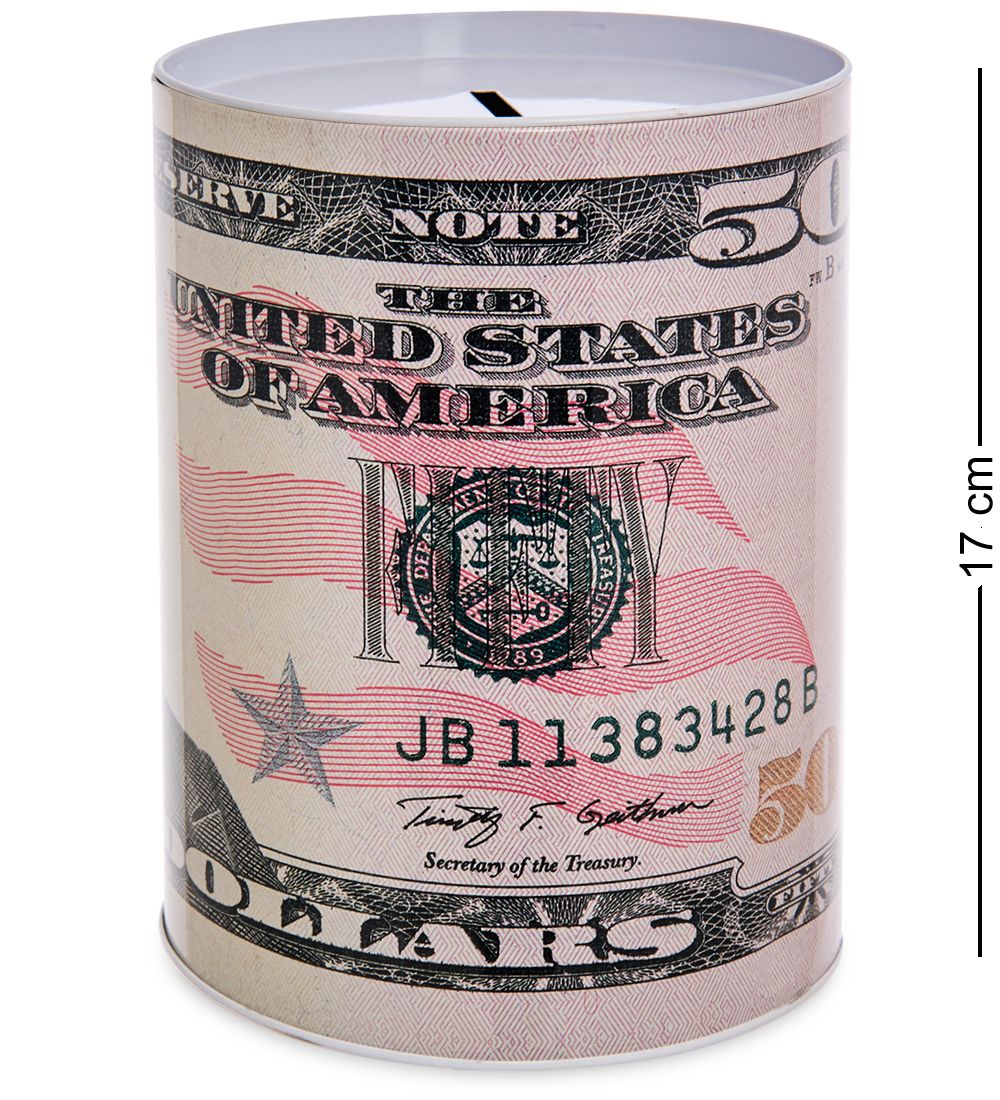 BX-218/2 Металлическая копилка «50 Долларов» 17см