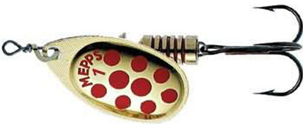 Блесна вращающаяся Mepps AGLIA PTS, 3, Gold/Red dots