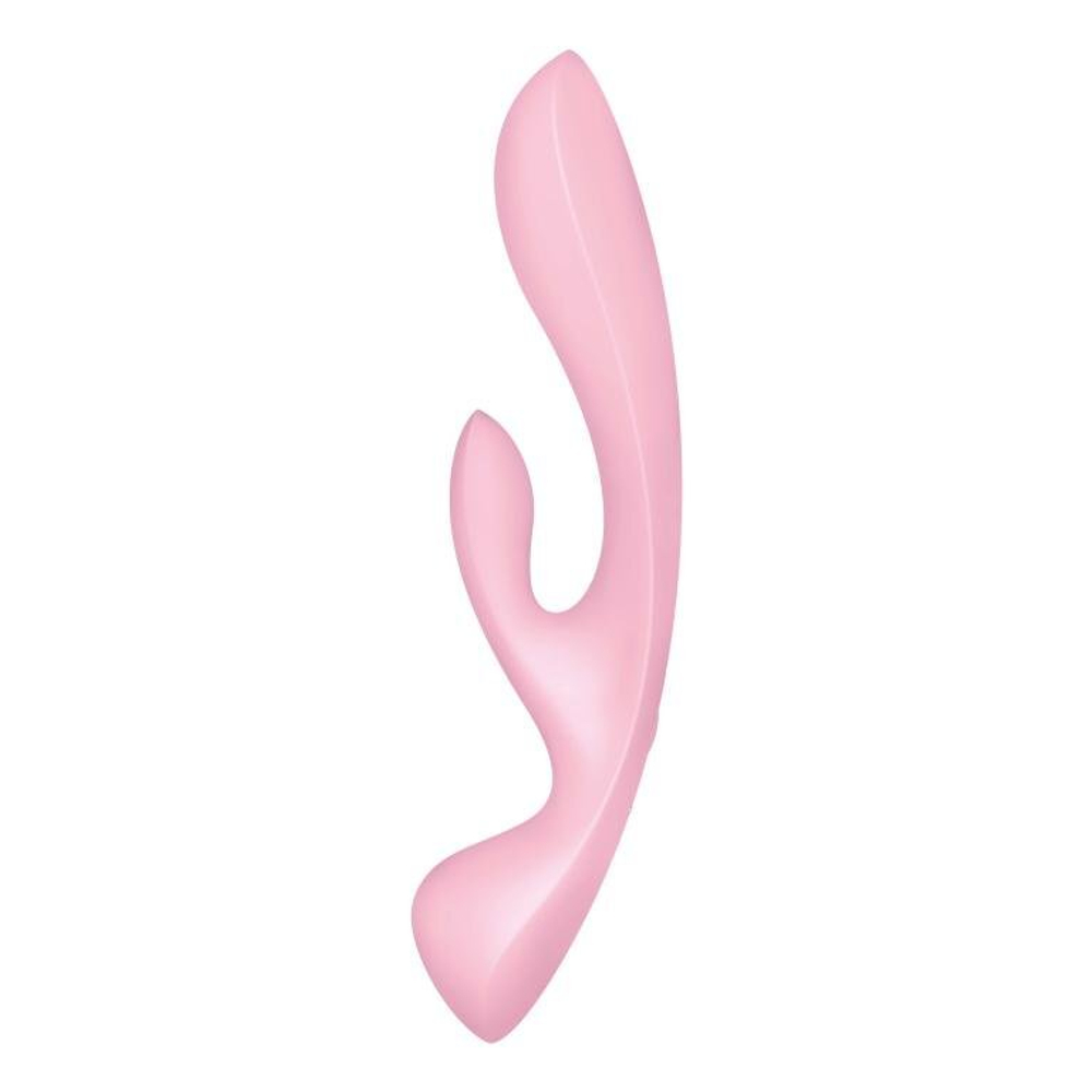 Гибкий вибратор-кролик 2 в 1 Satisfyer Triple Oh, розовый
