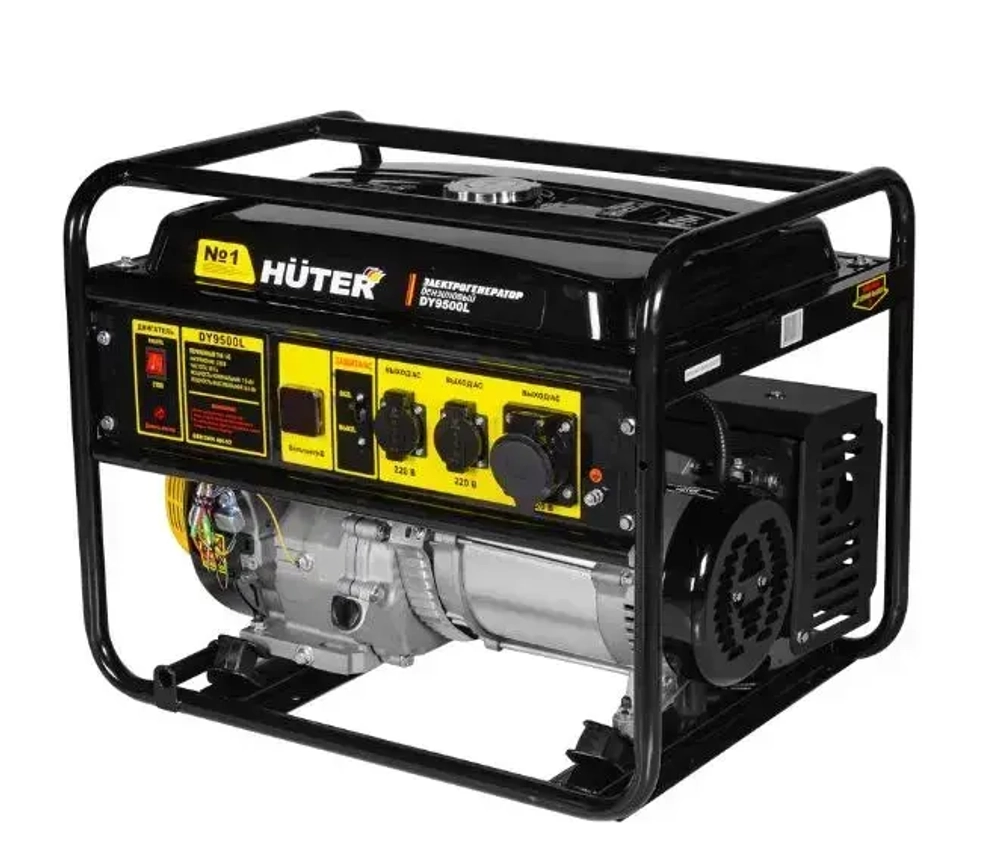 Электрогенератор DY9500L Huter (17 л.с., 7,5 кВт, 220 В, бак 25 л, бензин АИ-92, 77 кг) Портативный бензогенератор