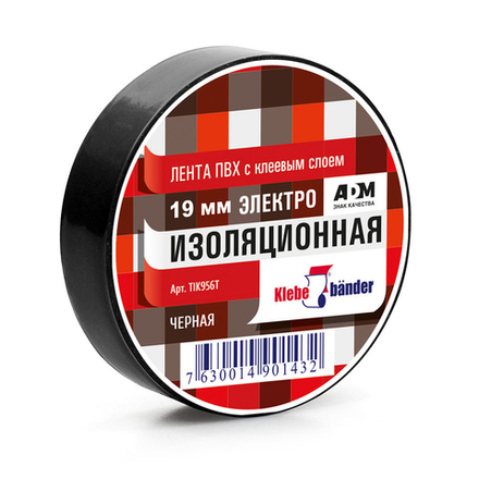 Изолента ПВХ 19х20 черная Klebebander TIK906T