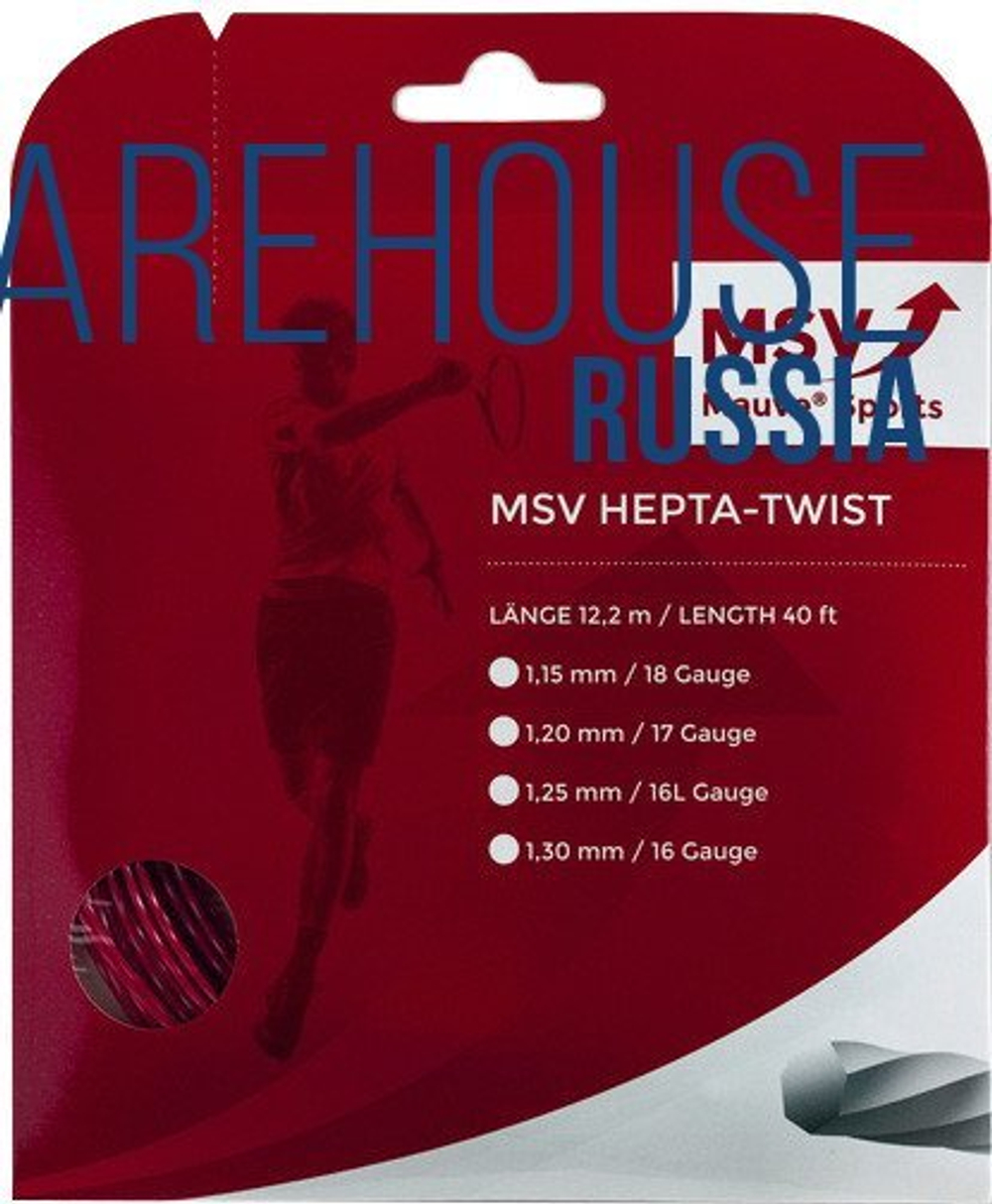 Теннисные струны MSV Hepta Twist (200 m) - красный
