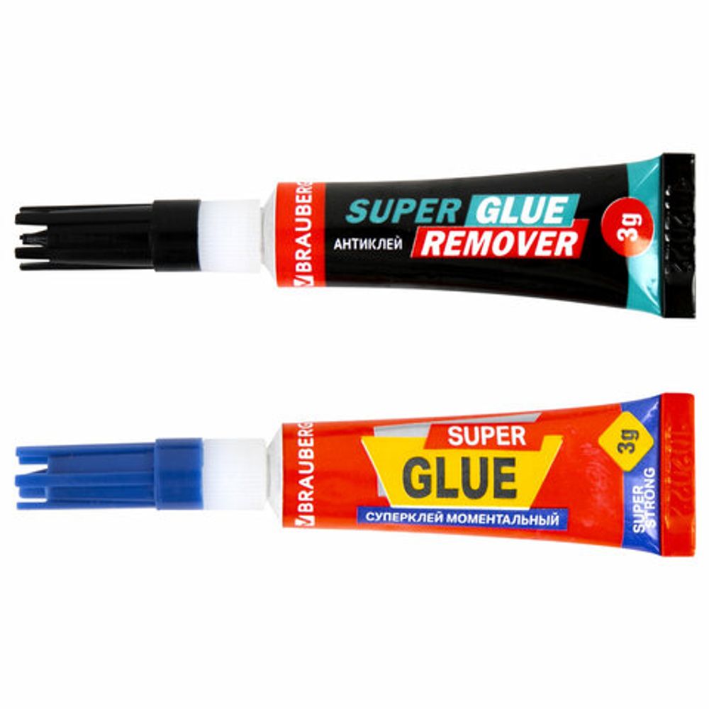 Клей моментальный Суперклей 5 шт. по 3 г + "Антиклей" в подарок, BRAUBERG EXTRA, 608107