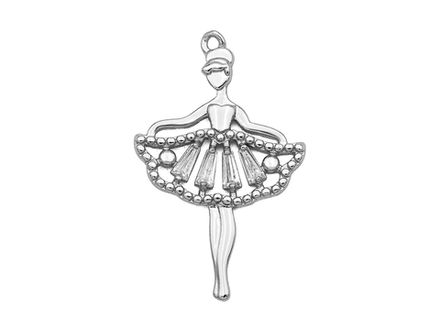 Подвеска "Балерина" 30,5мм, со стразами и кристаллами