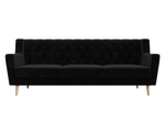 Диван кухонный прямой Брайтон 3 Люкс, Черный, Велюр, 108971