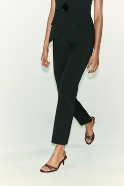 ZARA БРЮКИ MINI FLARE, ЧЕРНЫЙ