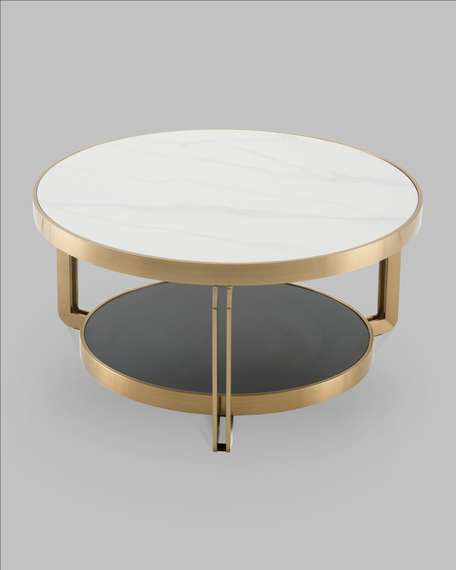 Журнальный столик Калисто 90*90 см светлая и темная керамика