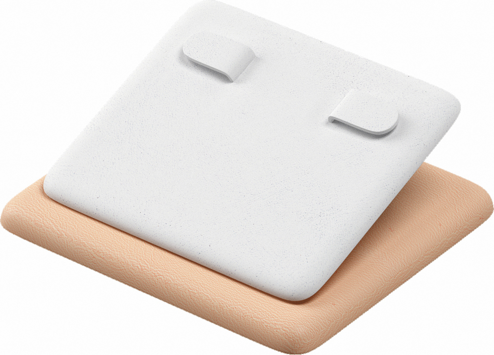 Подставка для серег/наклонная/2 язычка/поролон/основание