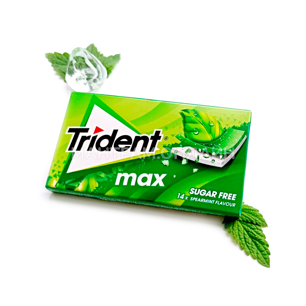 Жевательная резинка Trident Max Spermint Flavour без сахара вкус мята 23 г
