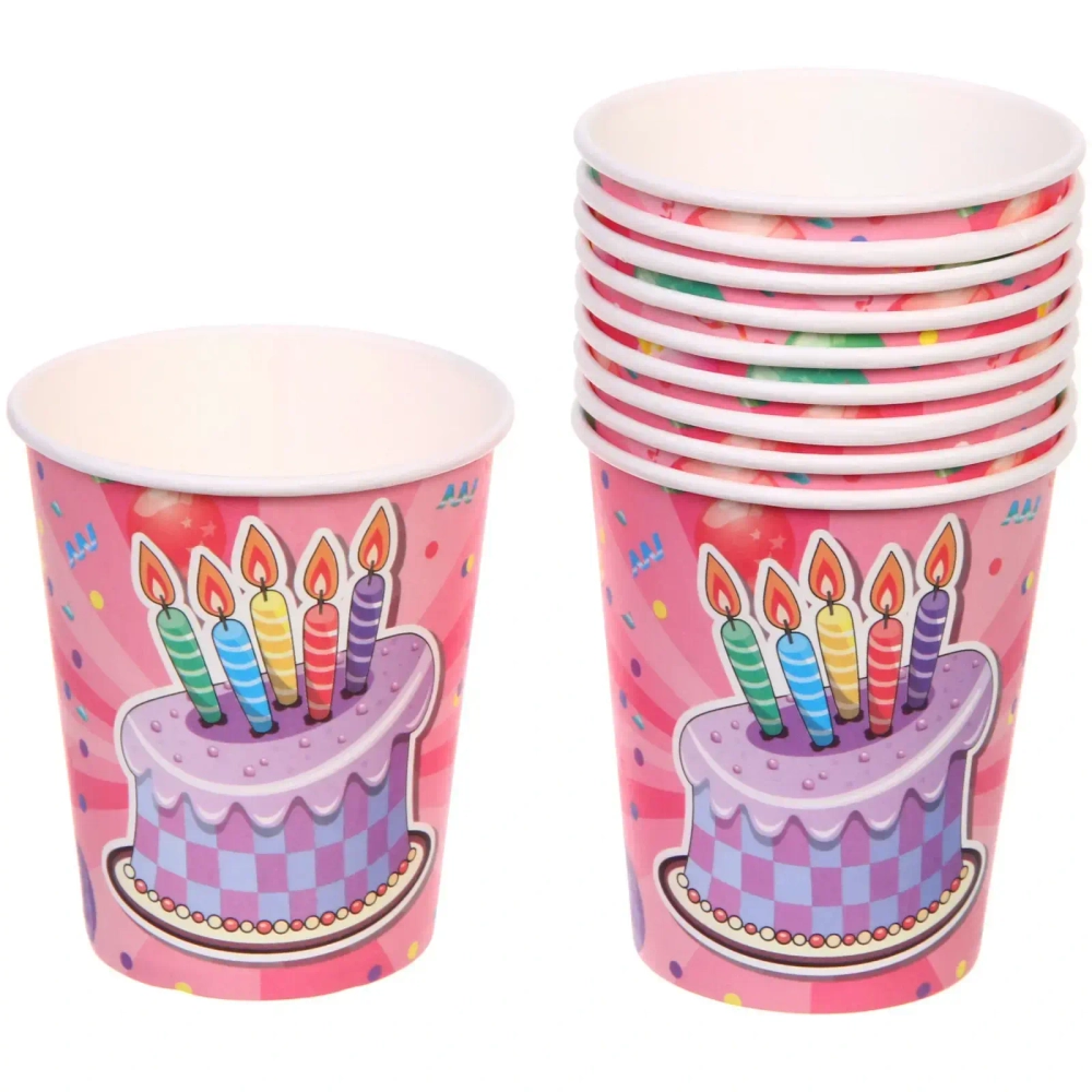 Стакан бумажный 0,2л в наборе 10 шт «Тортик»