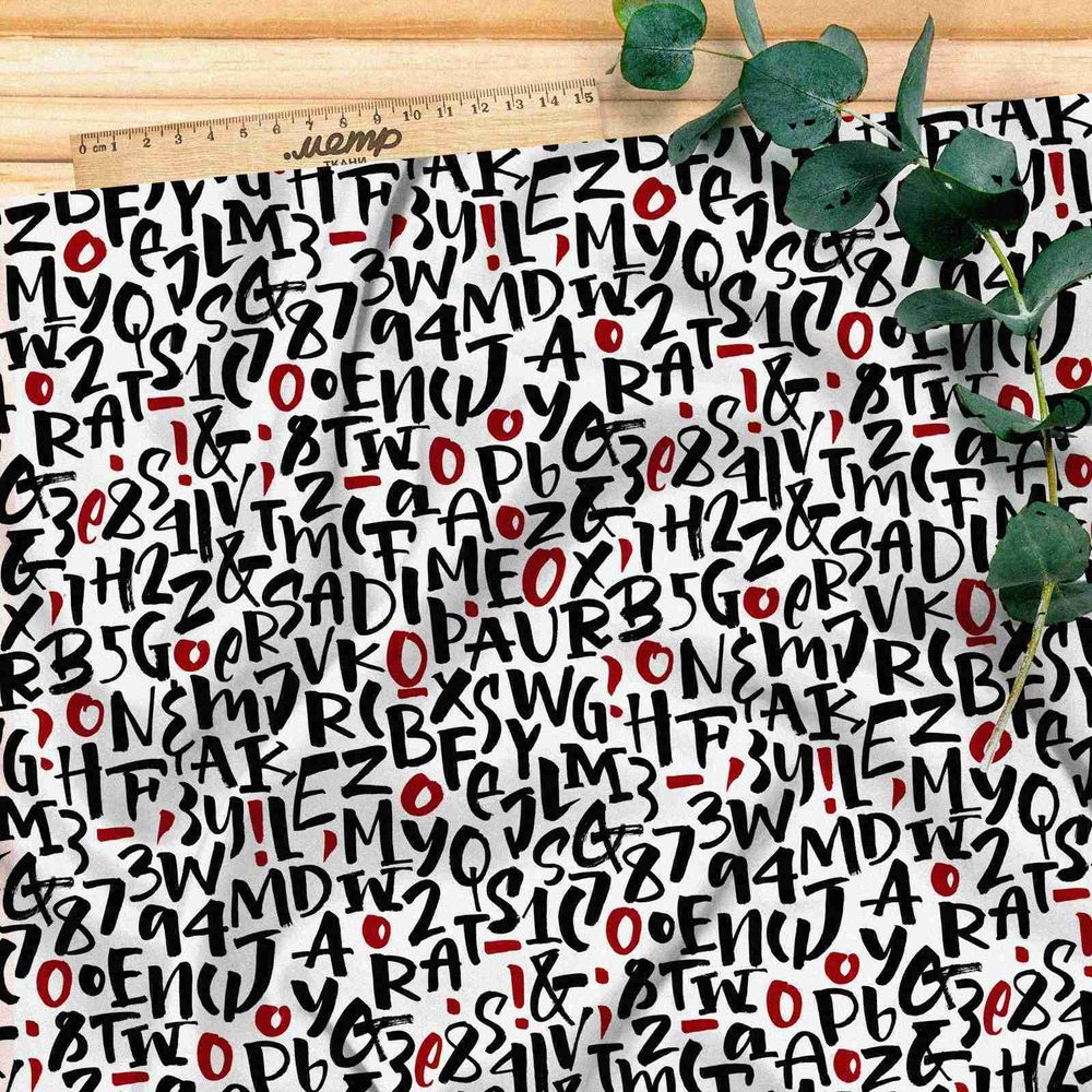 Ткань блэкаут английские буквы