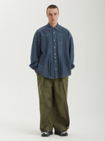 Мужская Рубашка Pleated Chambray