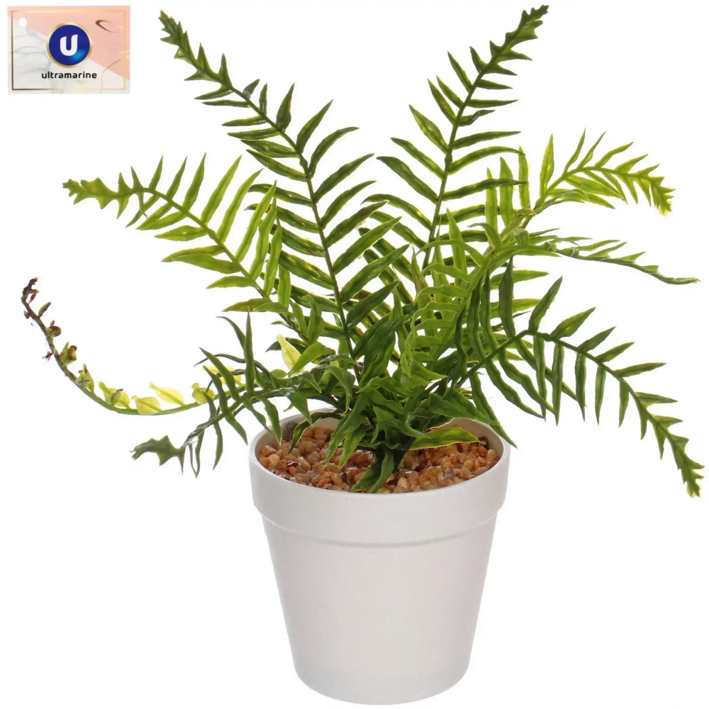 Цветок искусственный в горшке «Папоротник» 24см