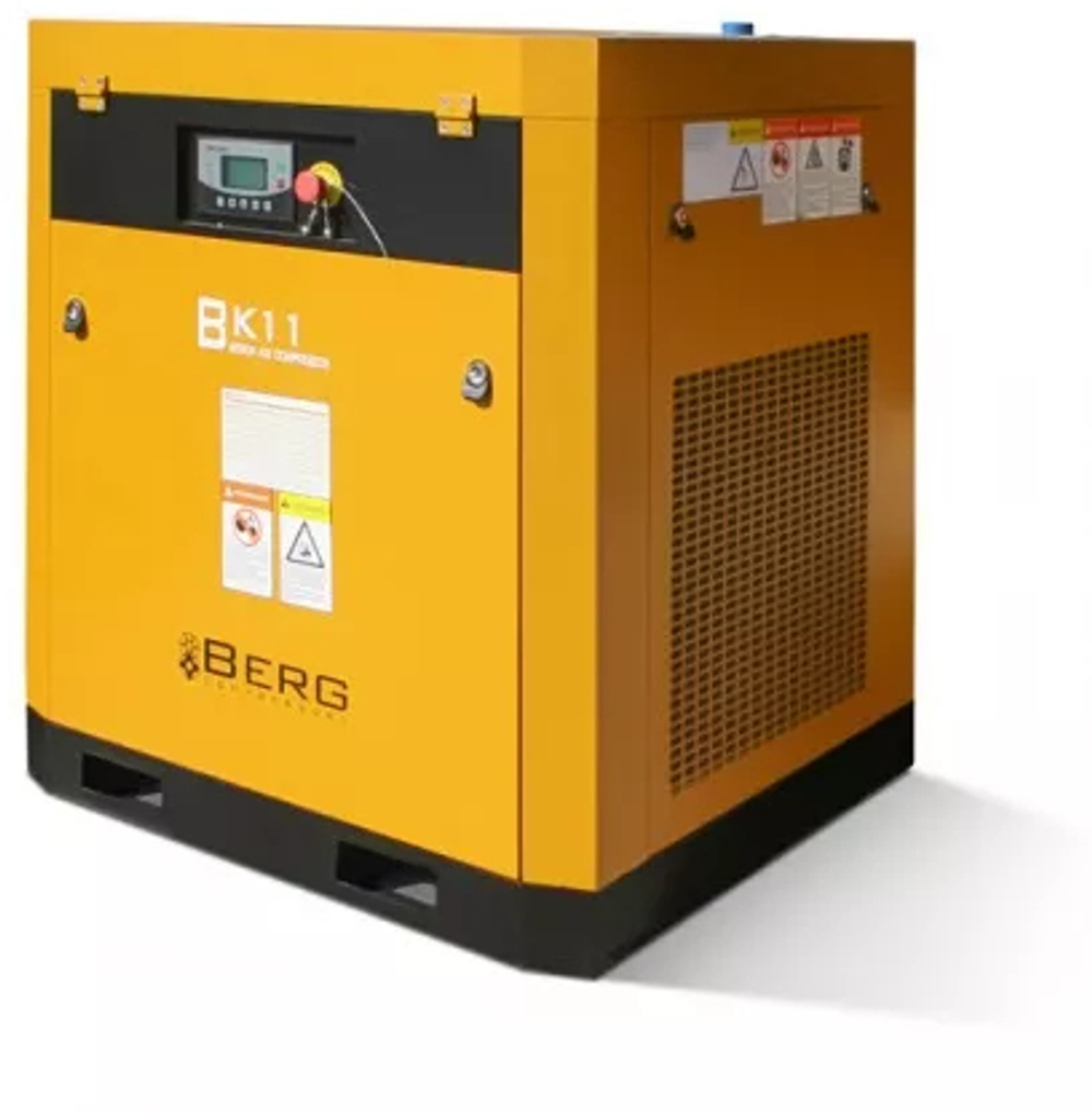Винтовой компрессор berg вк-11-e ip54 12 бар с прямым приводом и частотником