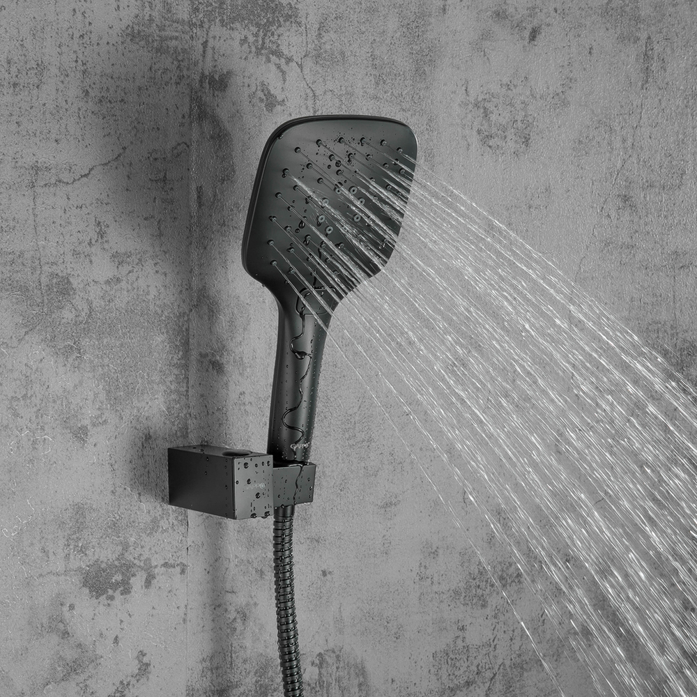 Душевая система 35к G7117-6 GAPPO лейка "Тропический душ" встраиваемая ЧЕРНЫЙ