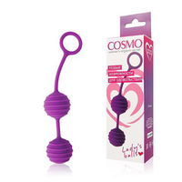 Фиолетовые вагинальные шарики с ребрышками 3,1см Bior Toys Cosmo CSM-23033