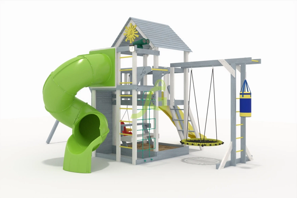 Детская площадка Крафт Pro 4 с трубой v1