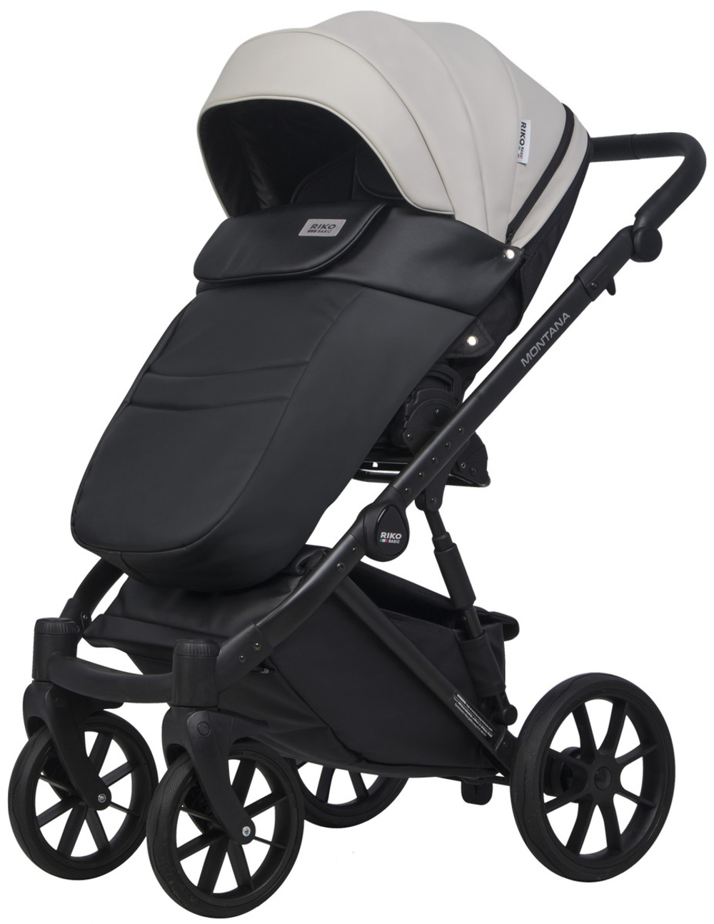 Детская коляска Riko Basic Montana X Ecco 2 в 1 31 Light Silver-Black (св.серый-черный)