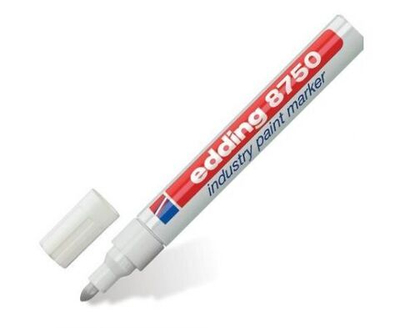 Маркер-краска лаковый Edding "8750", белый, 2-4мм, круглый наконечник, алюминиевый корпус, E-8750/49 - 3шт.