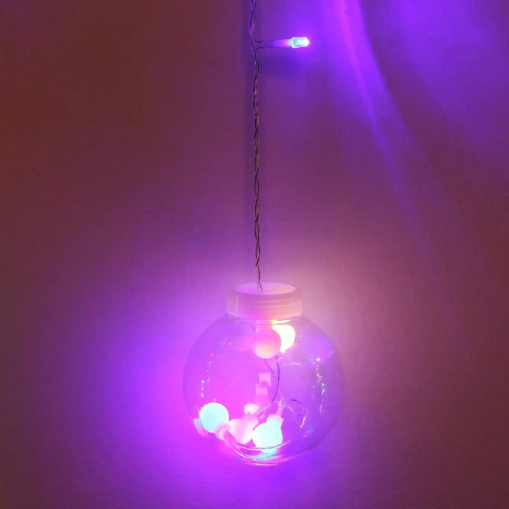 Гирлянда для дома БАХРОМА «Снежный шар» ш2,5 м* в0,6/0,8м 108 лампы LED, d-8 см, RG/RB, IP-20, Мультицвет (возможность соединения)