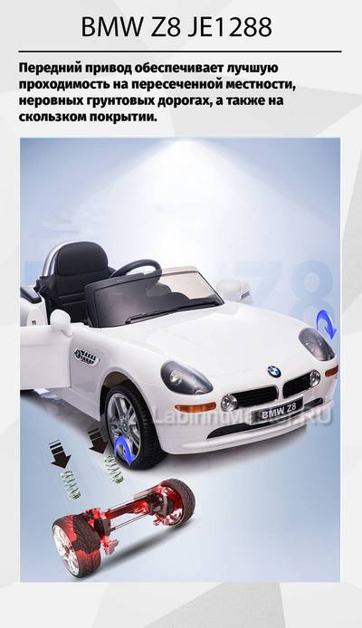 Детский электромобиль "BMW Z8" 12V, белый