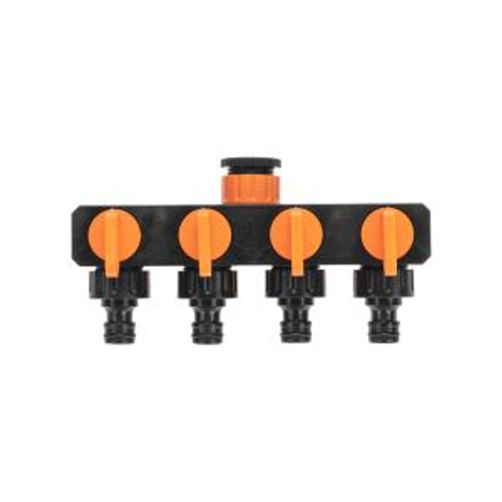 Разветвитель для шланга на 4 канала 1/2"-3/4" ЧЕТЫРЕ СЕЗОНА