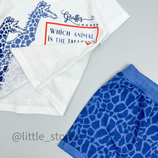 Комплект хлопковый "Жирафы" белый/синий