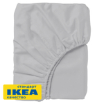 Сатиновая простынь на резинке ПЕРСЕЯ 180х200 | светло-серый