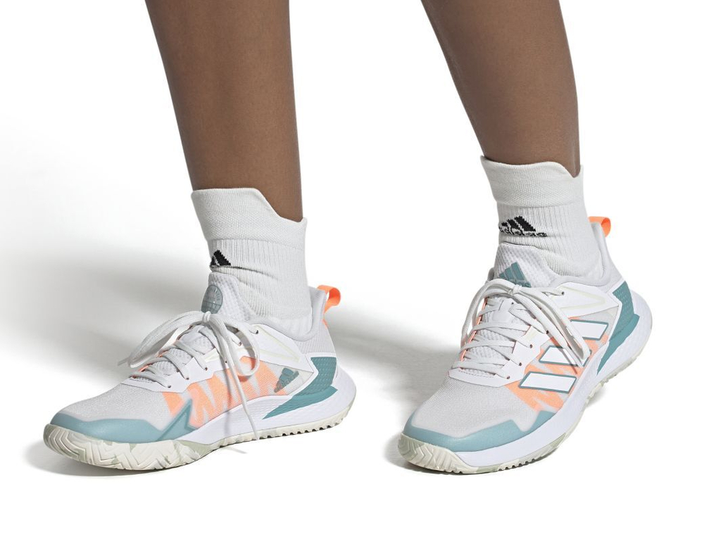 Женские Кроссовки теннисные Adidas Defiant Speed W - cloud white/cloud white/mint ton