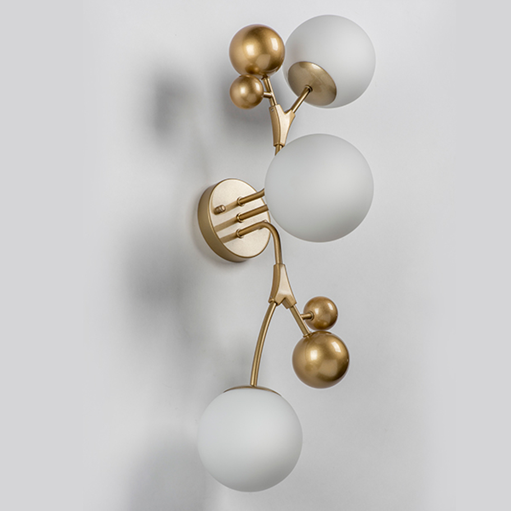 815533 Бра CROCO 3х5W (led) G9 ЗОЛОТО/БЕЛЫЙ