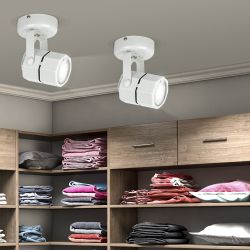 Светильник настенно-потолочный спот ЭРА OL2 GU10 WH под лампу MR16 GU10 белый