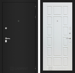 Входная металлическая дверь Лабиринт Classic (Классик) шагрень черная 12 - Белое дерево
