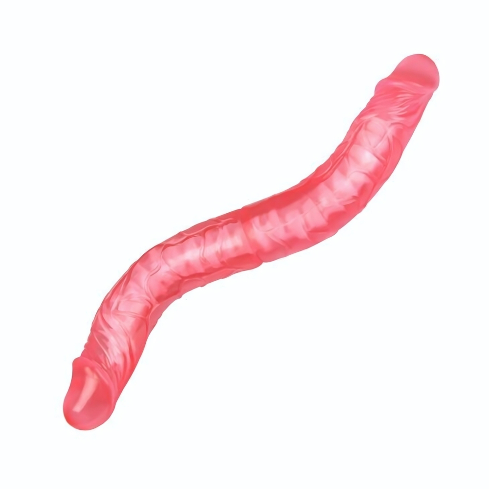 Розовый двусторонний гнущийся фаллоимитатор - 36 см. (Цвет: розовый)