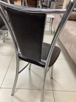 Стул Марсель каркас хром основание экокожа шоколад крокодил