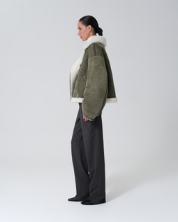 ДУБЛЕНКА FUR CLOUD CROP оливковый
