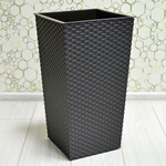 Кашпо напольное "Ротанг" 28,5*27*51,5см со вставкой (мокко)