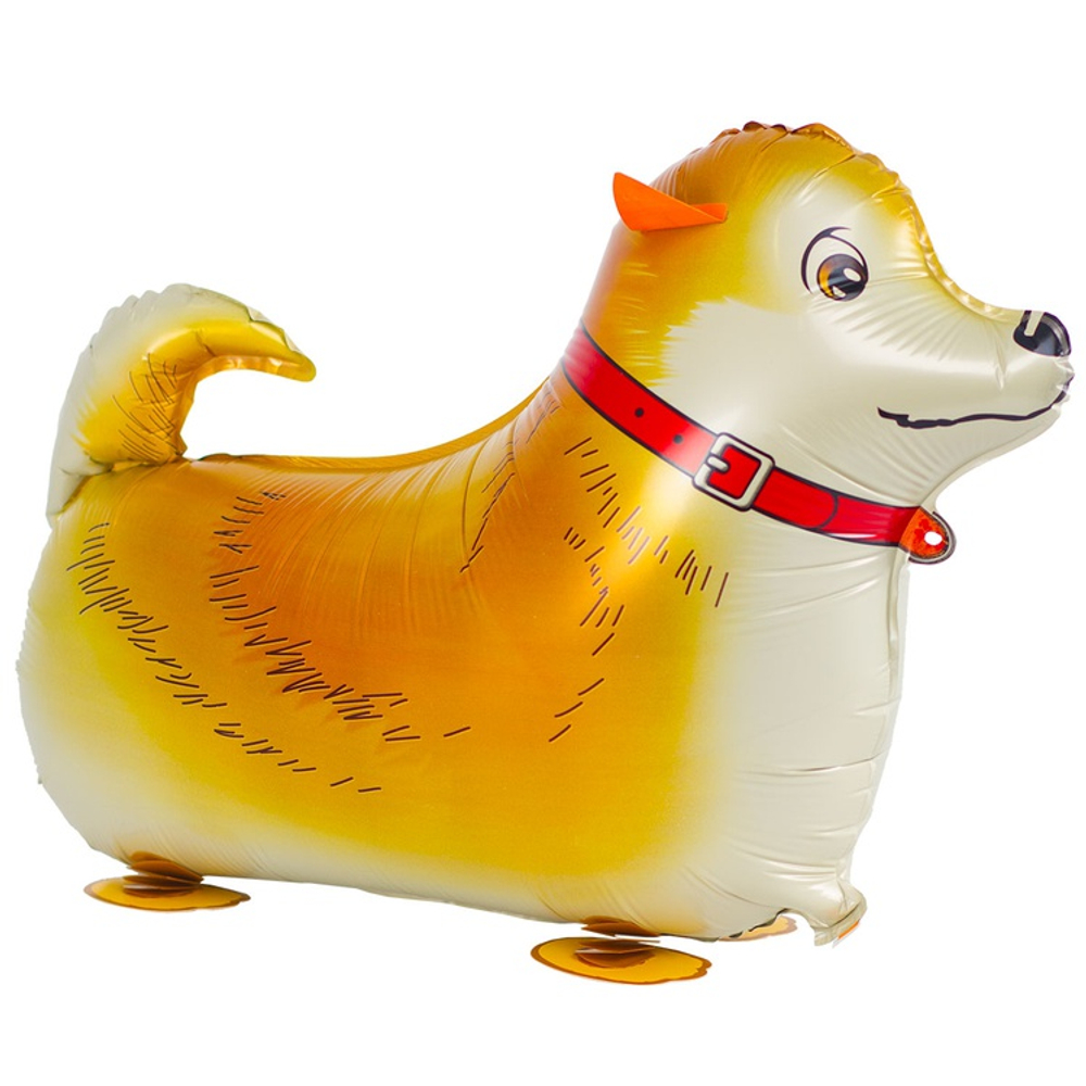 Шар Фольгированный Собака рыжая (Черный)